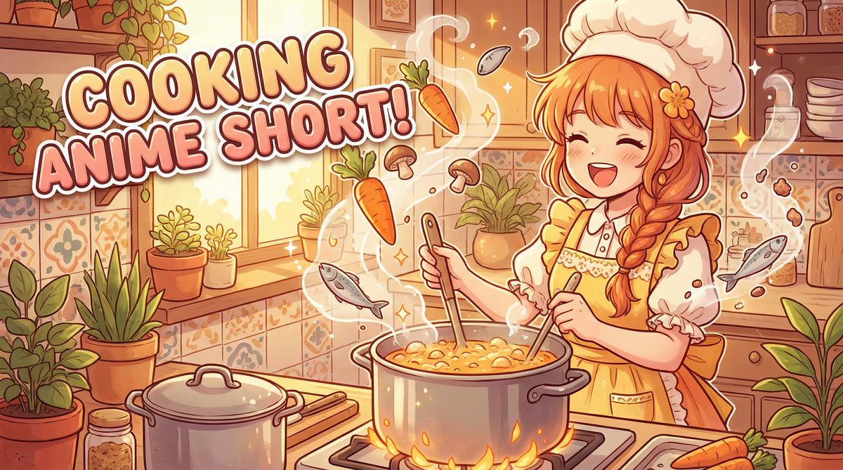 抖音风原创动漫-美食动漫教程
